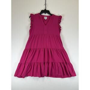 Shop The Mint Dress Womens Medium Ruffle Sleeve Tiered Babydoll Summer Casual